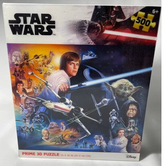 Disney Star Wars Original Trilogy Prime 3D Puzzle Luke Vader 500 Piece 24x18 NEW - Picture 1 of 7